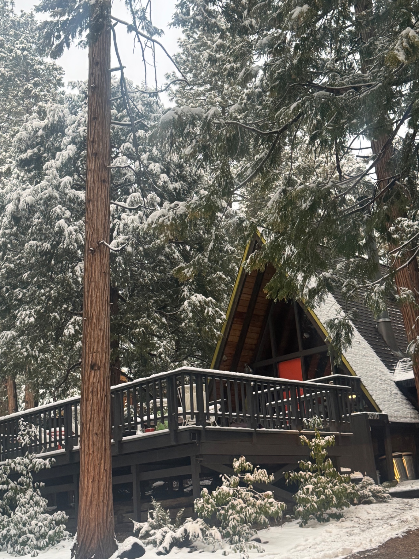The cabin in fresh snow